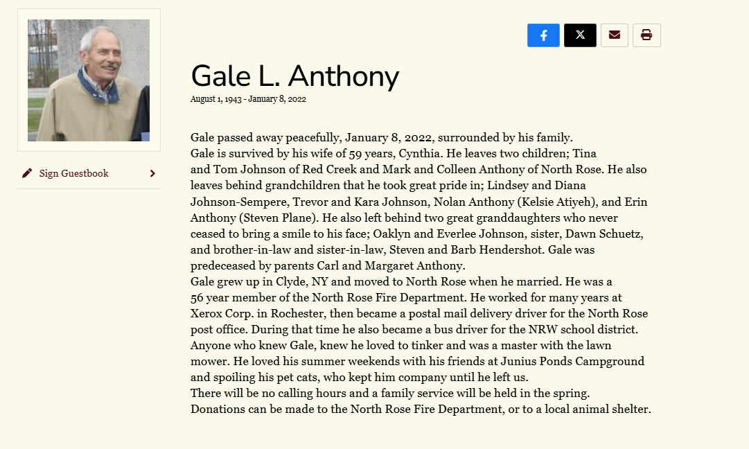 Member obituary — Appendix C
