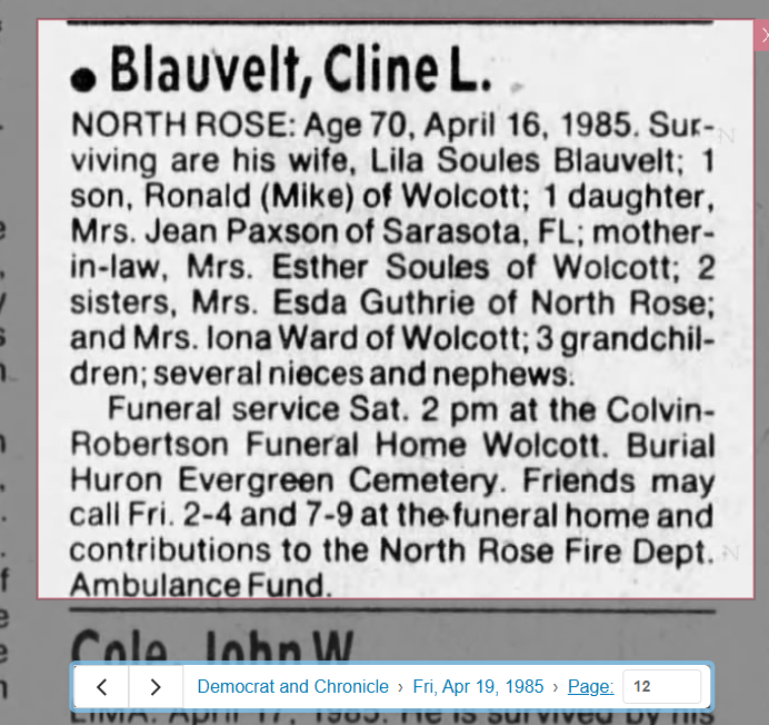 Member obituary — Appendix C
