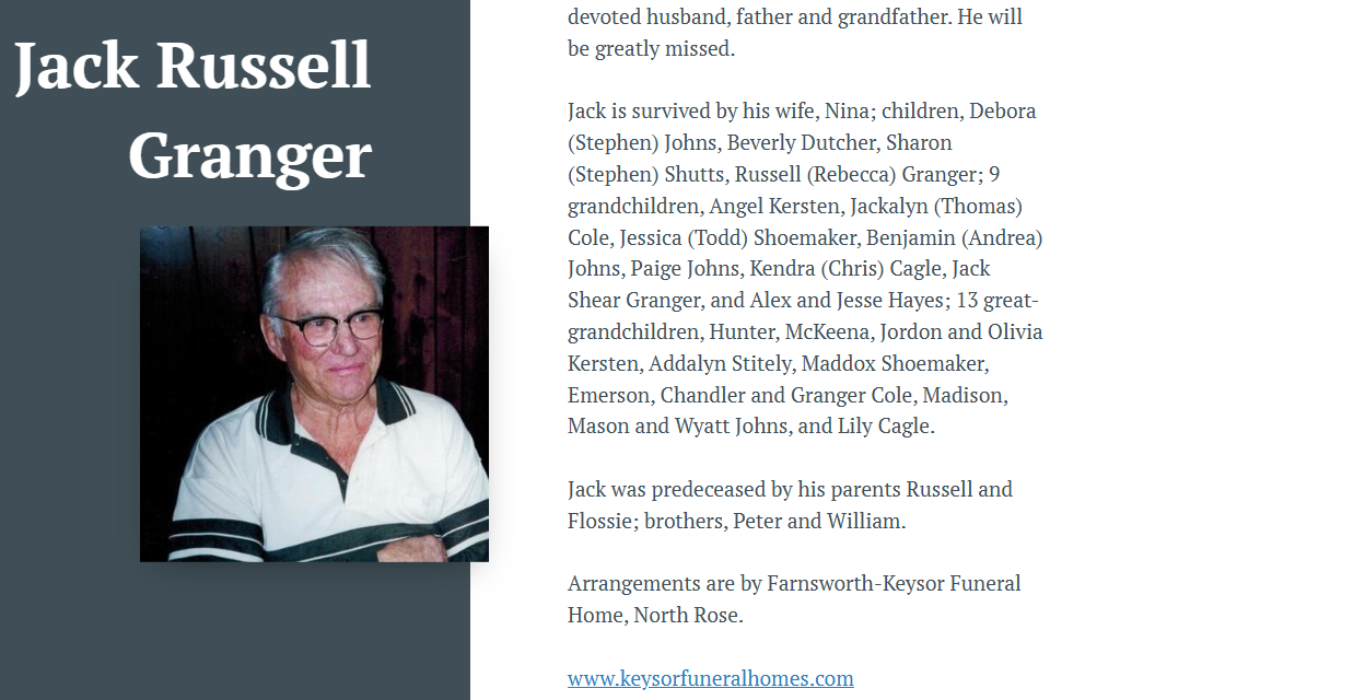 Member obituary — Appendix C