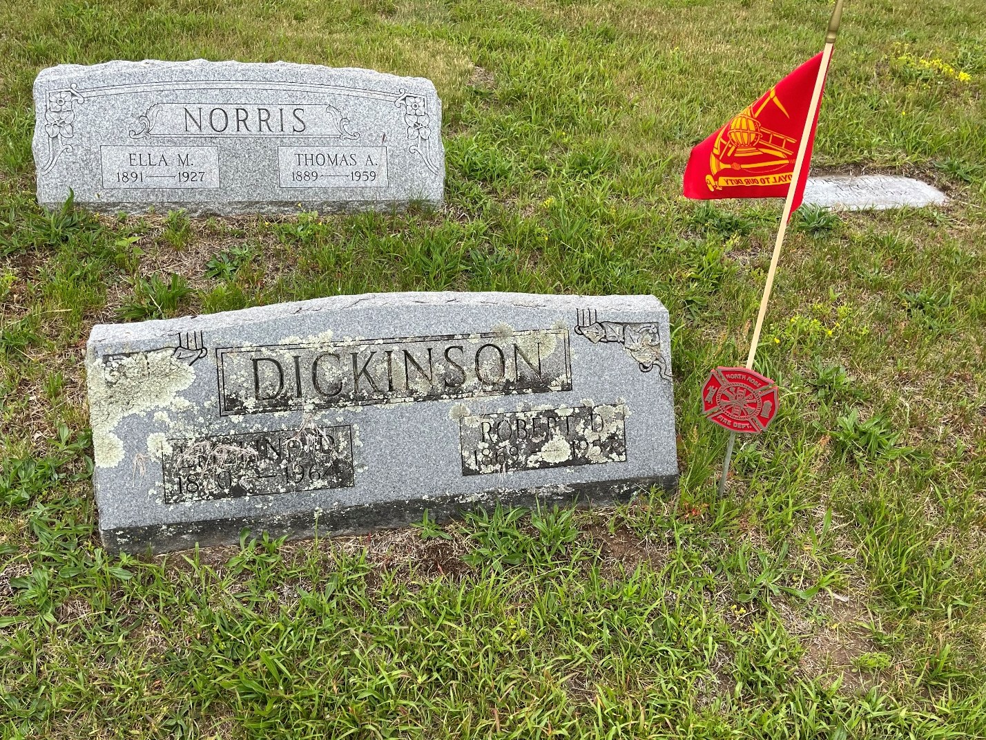 North Rose Fire Department archive photograph (headstones)