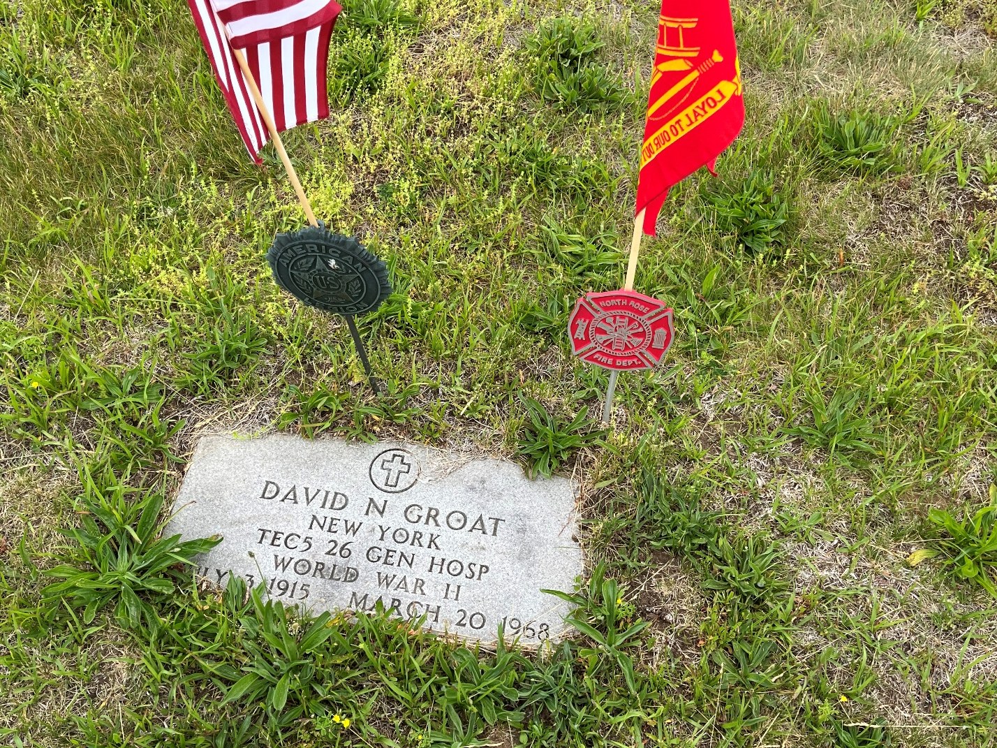 North Rose Fire Department archive photograph (headstones)