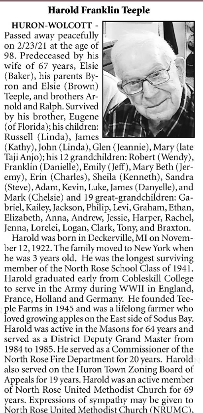 Member obituary — Appendix C