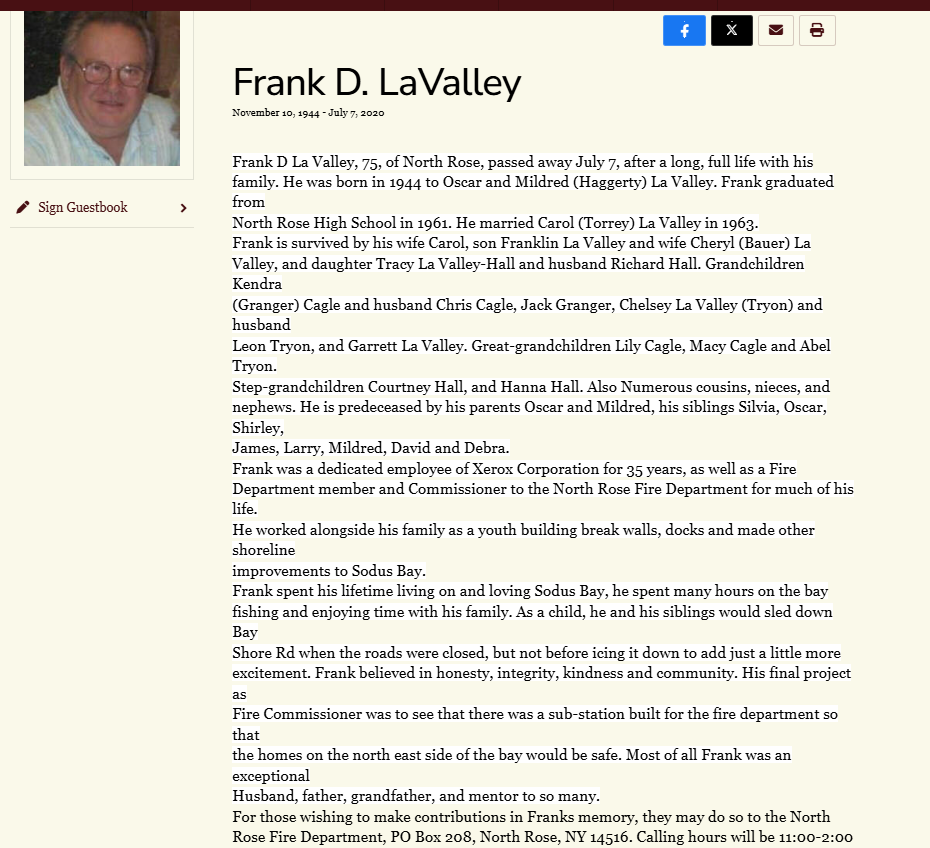 Member obituary — Appendix C