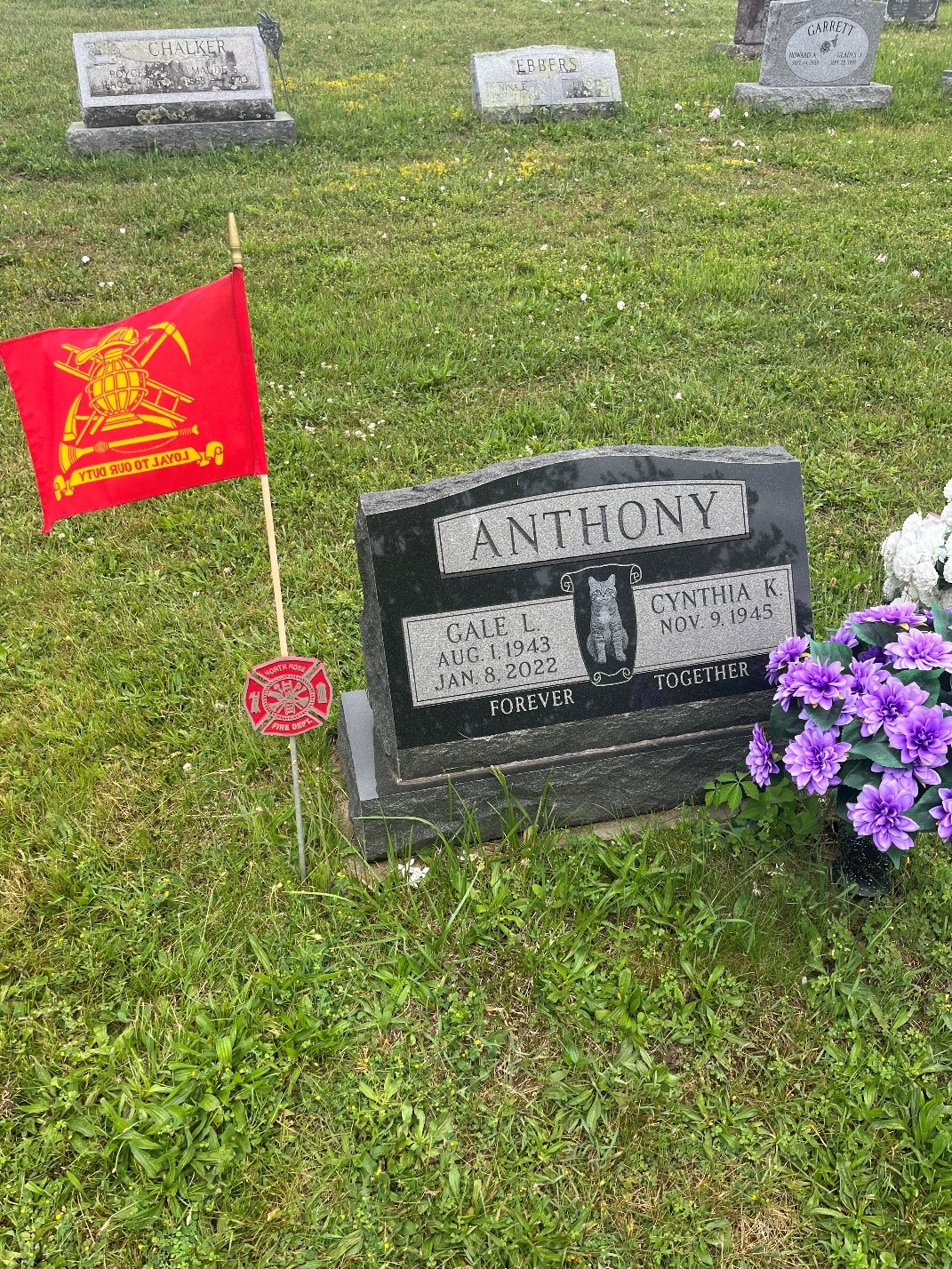 North Rose Fire Department archive photograph (headstones)