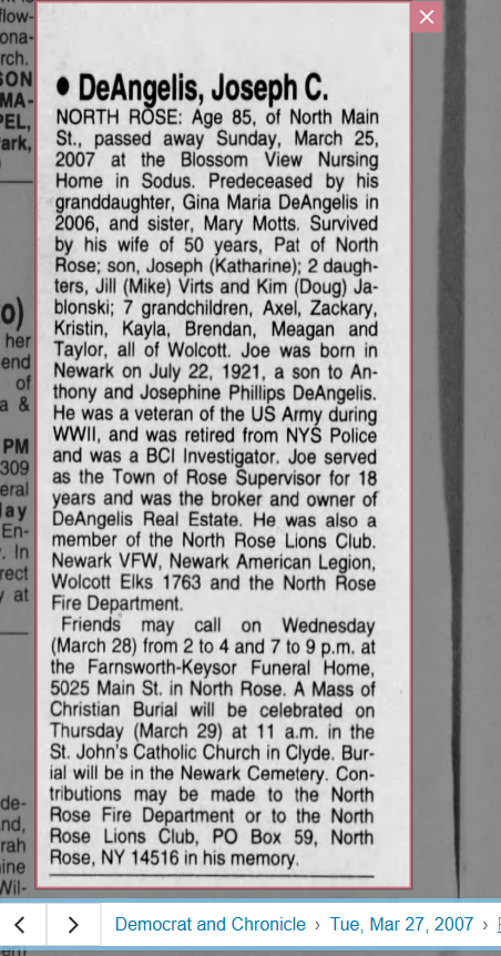 Member obituary — Appendix C