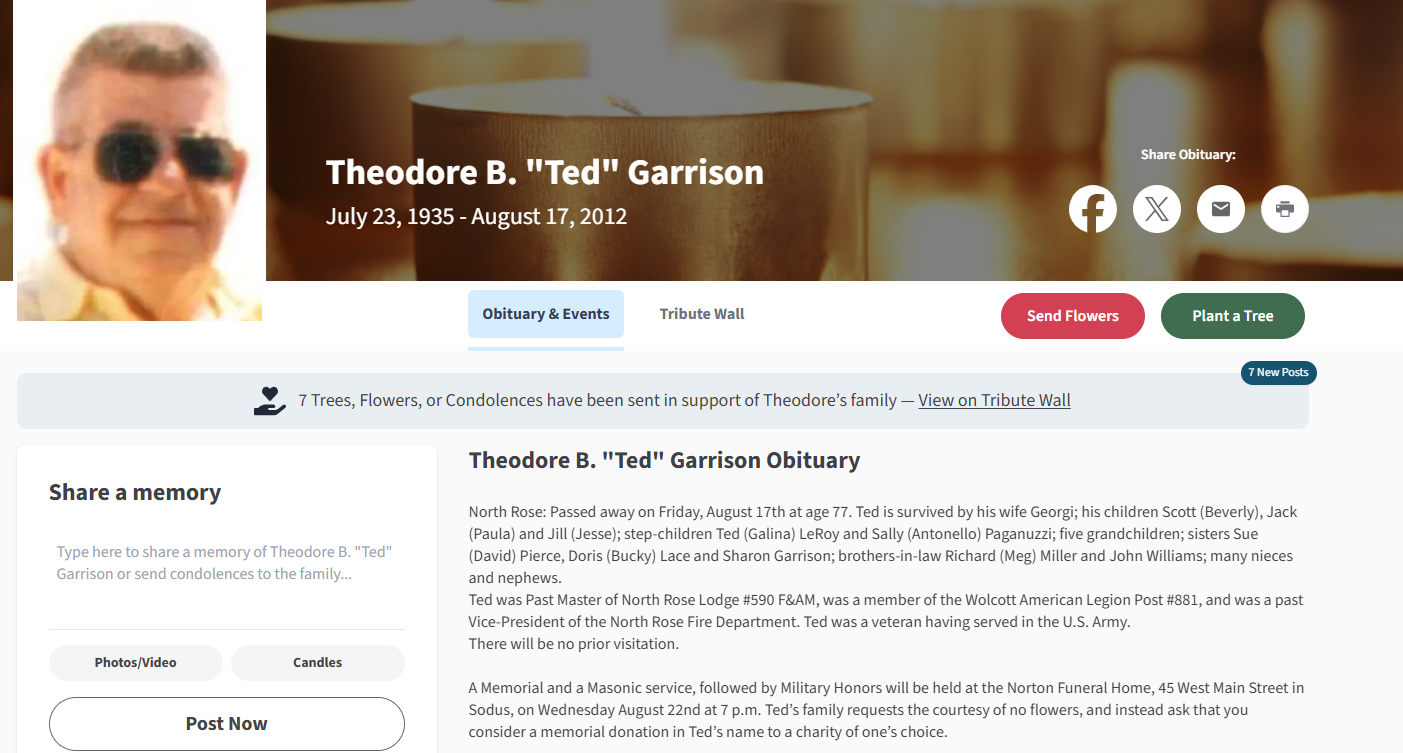 Member obituary — Appendix C