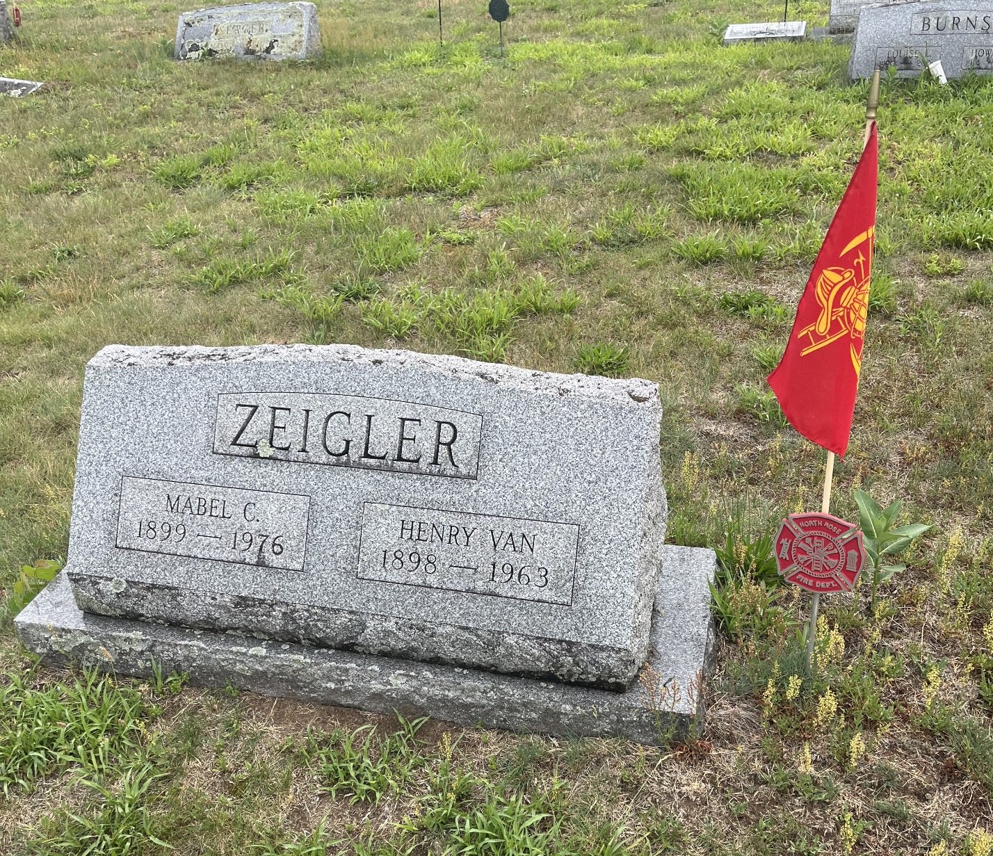 North Rose Fire Department archive photograph (headstones)