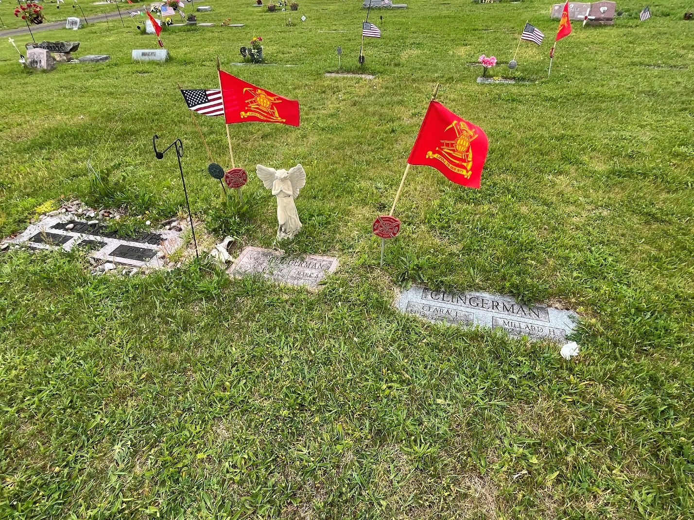 North Rose Fire Department archive photograph (headstones)