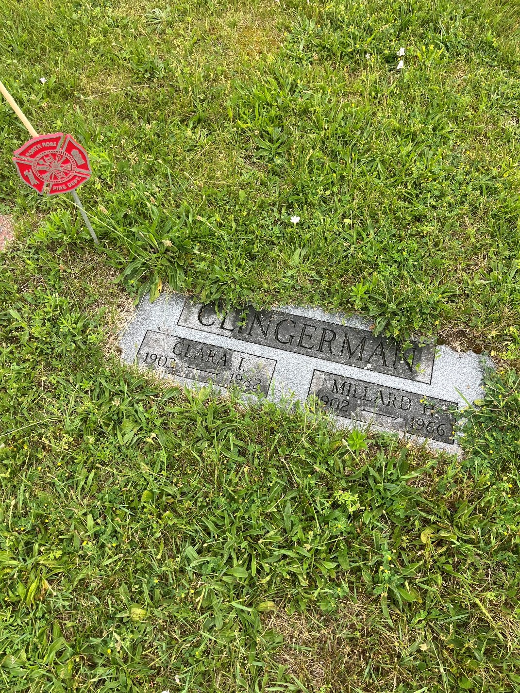 North Rose Fire Department archive photograph (headstones)