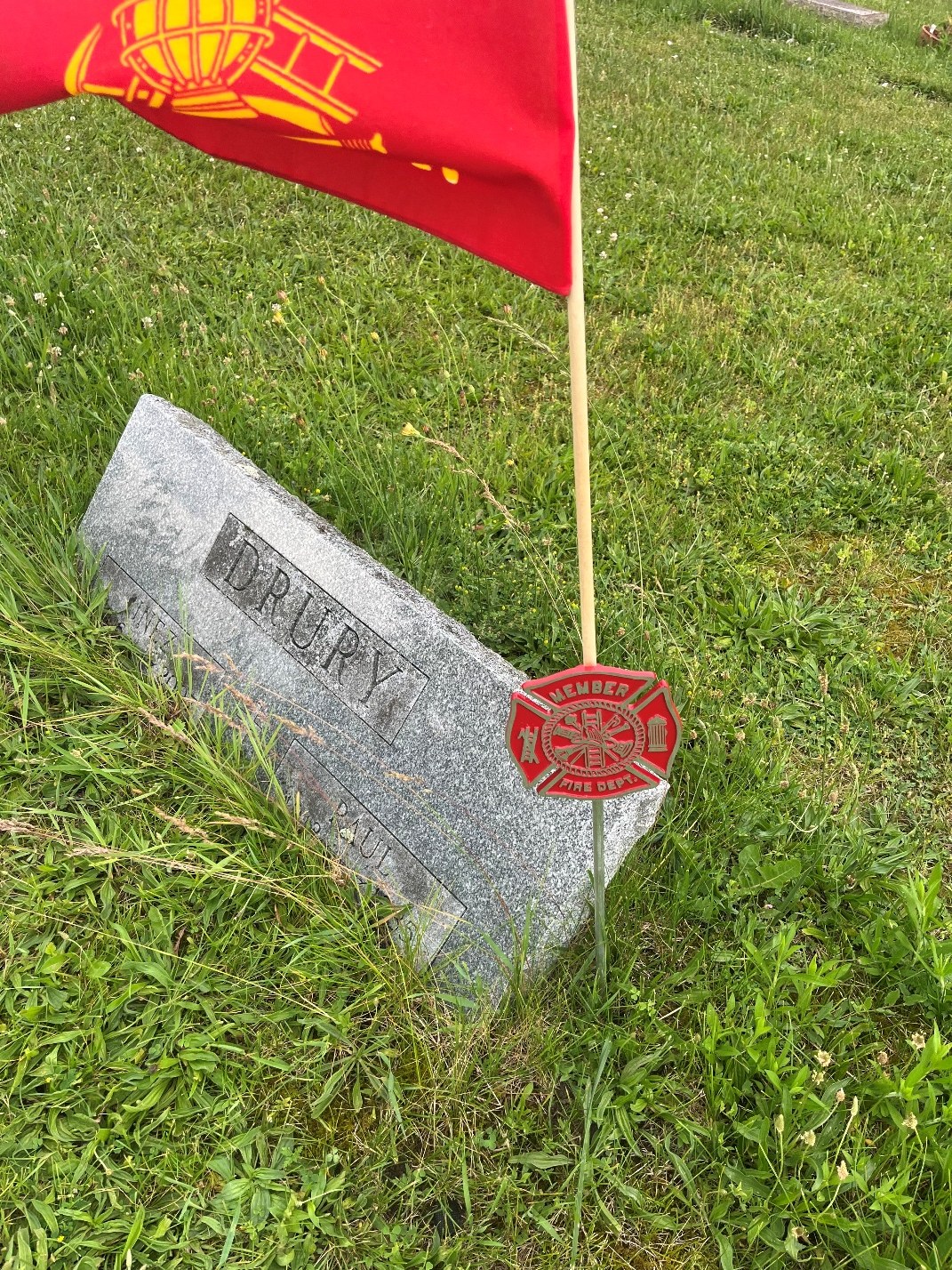 North Rose Fire Department archive photograph (headstones)