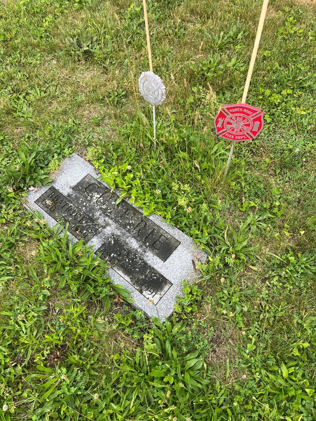 North Rose Fire Department archive photograph (headstones)