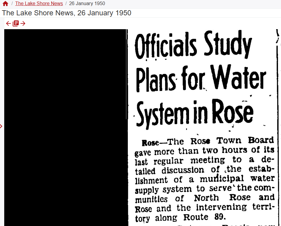 1950 January — officials study plans for a water system in Rose