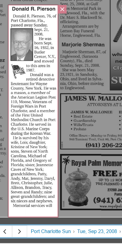 Member obituary — Appendix C