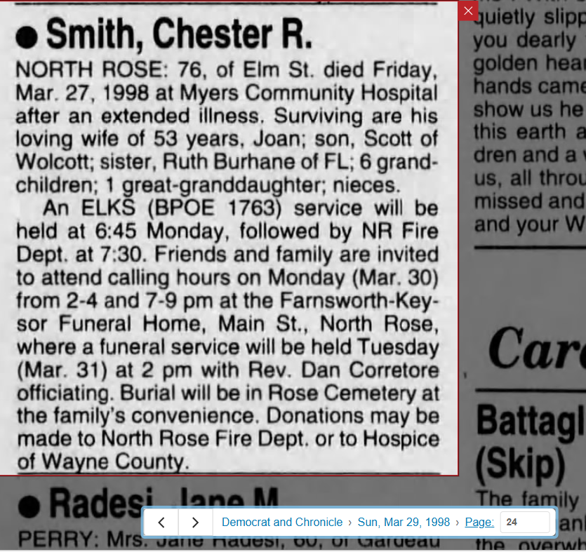 Member obituary — Appendix C