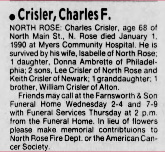 Member obituary — Appendix C