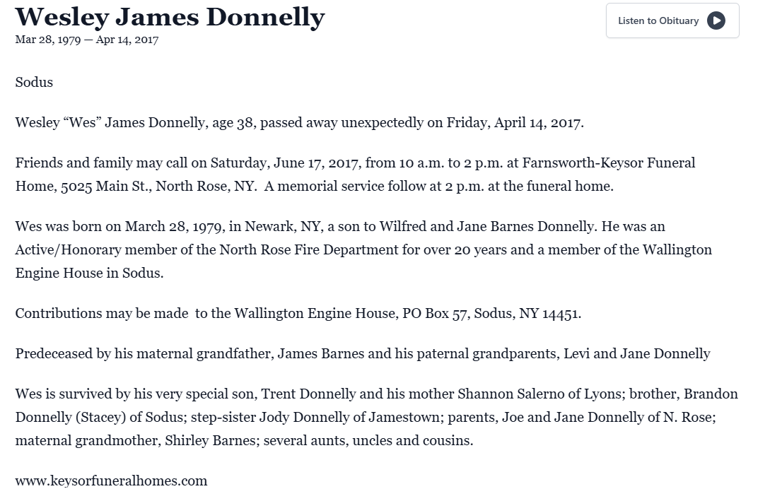 Member obituary — Appendix C