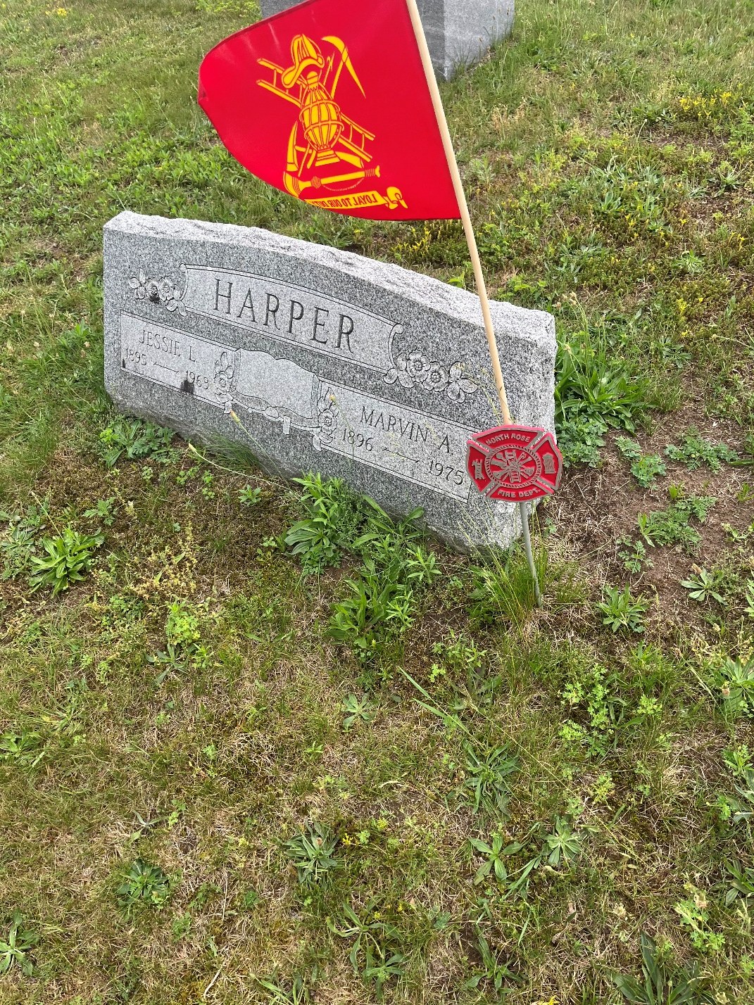 North Rose Fire Department archive photograph (headstones)