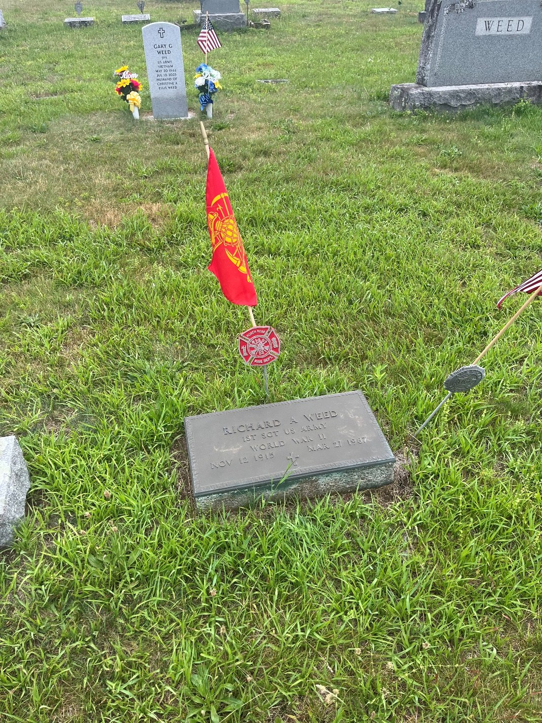 North Rose Fire Department archive photograph (headstones)
