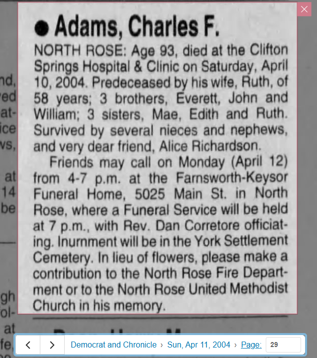 Member obituary — Appendix C