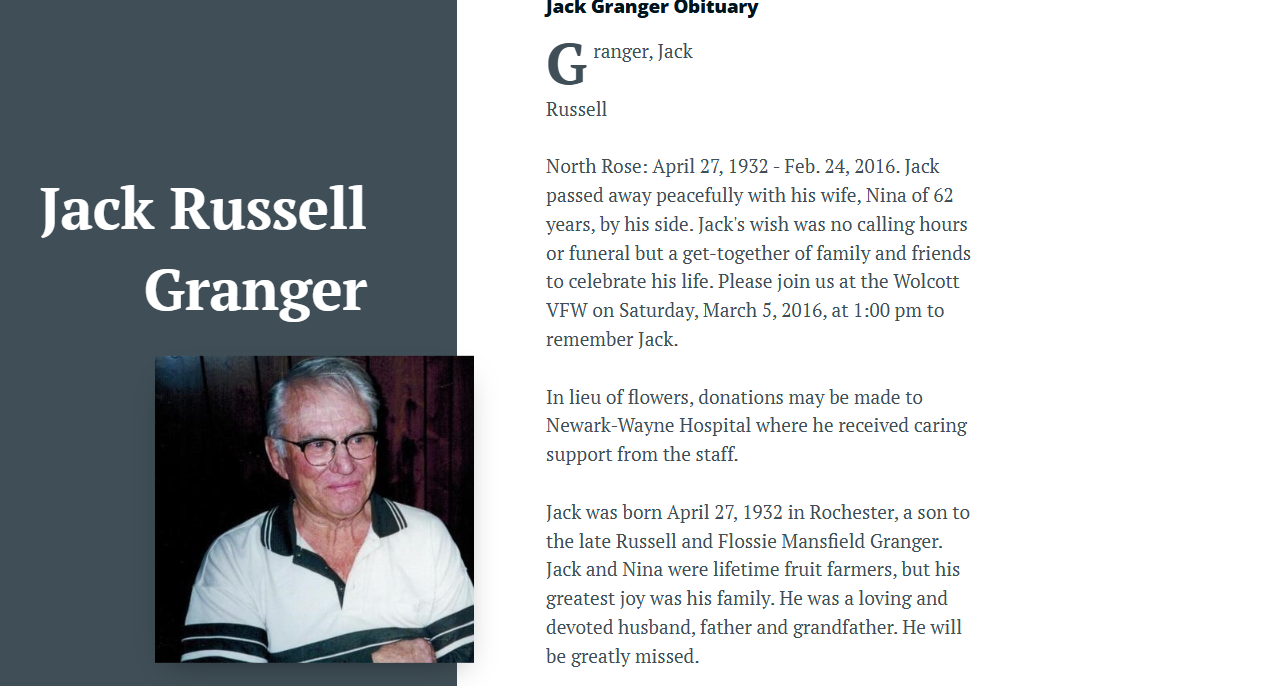 Member obituary — Appendix C