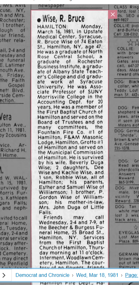 Member obituary — Appendix C