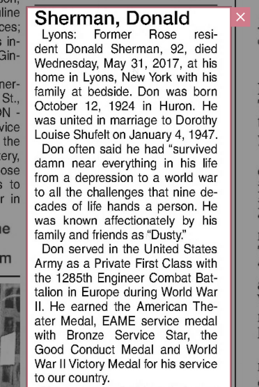 Member obituary — Appendix C