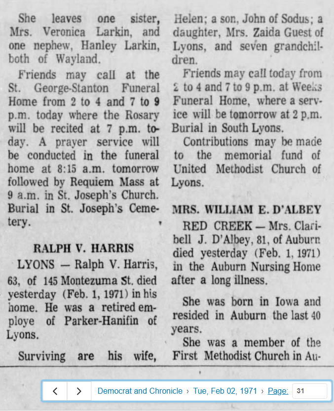 Member obituary — Appendix C