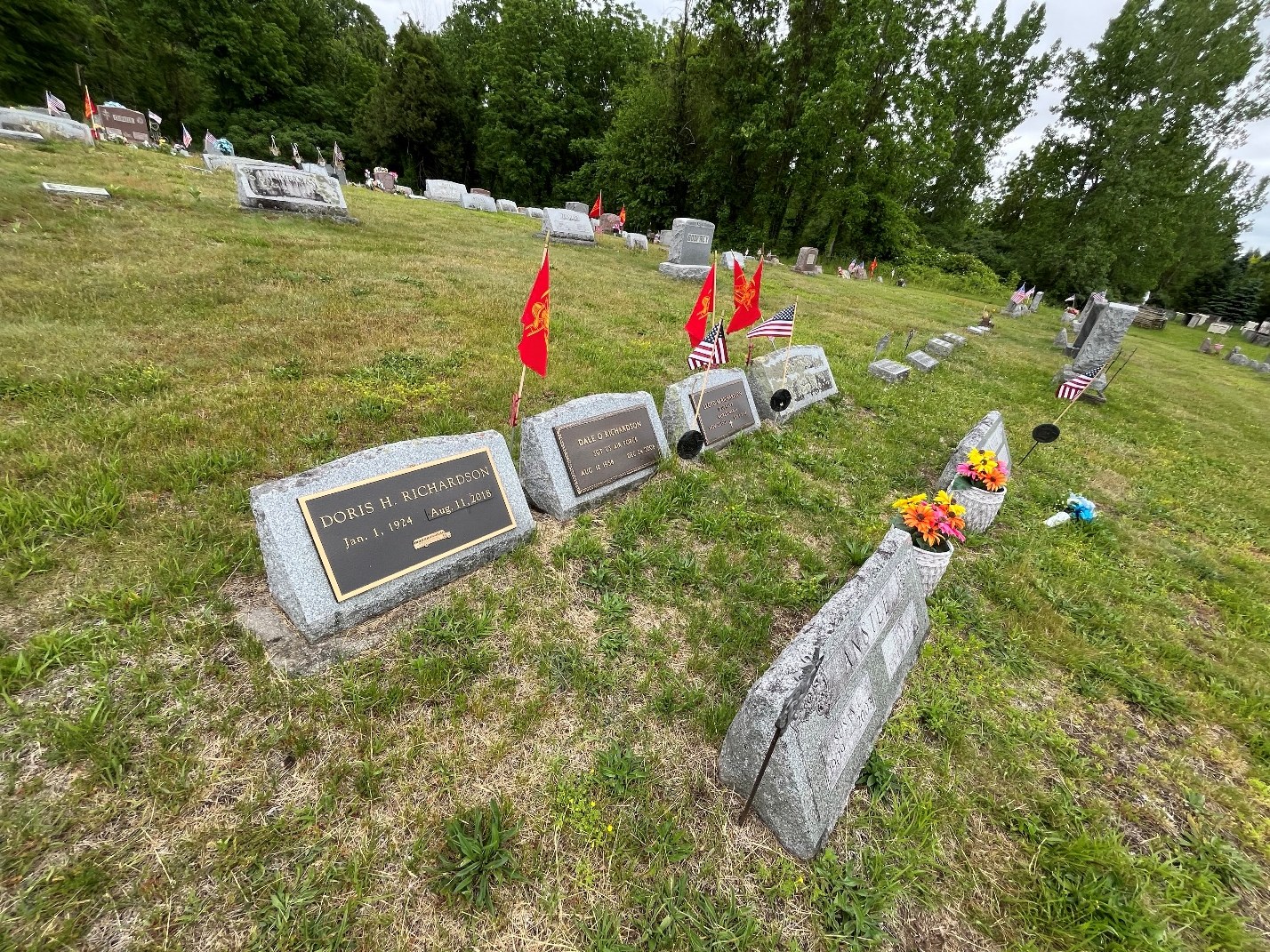 North Rose Fire Department archive photograph (headstones)