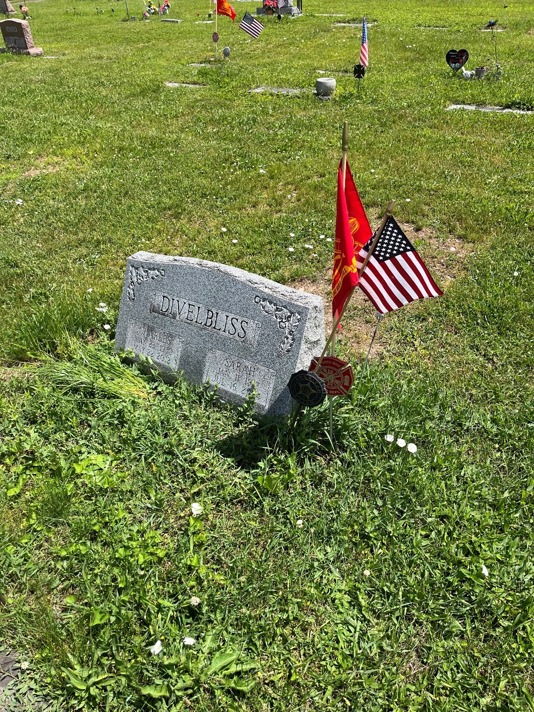 North Rose Fire Department archive photograph (headstones)