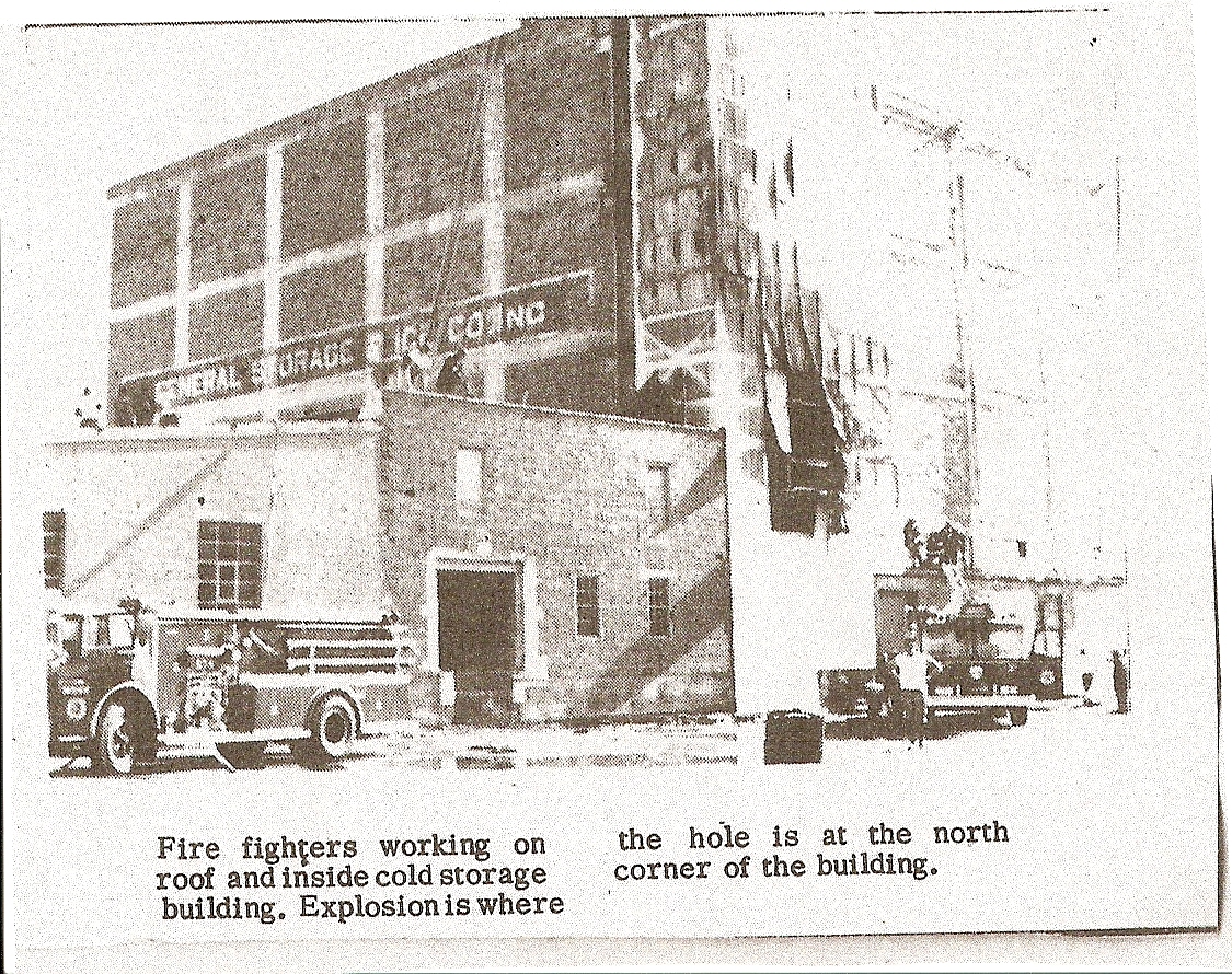 Sodus Cold Storage fire and explosion, North Rose, July 1983