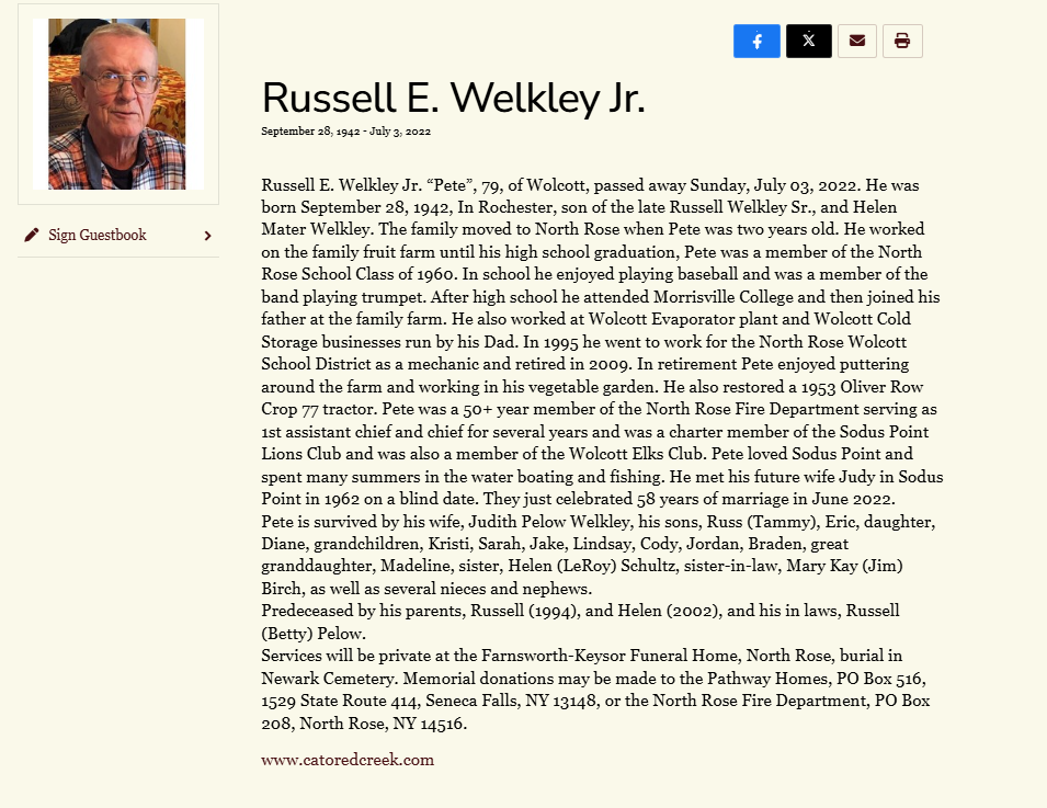 Member obituary — Appendix C