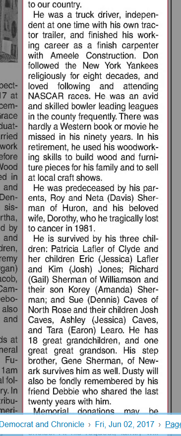 Member obituary — Appendix C