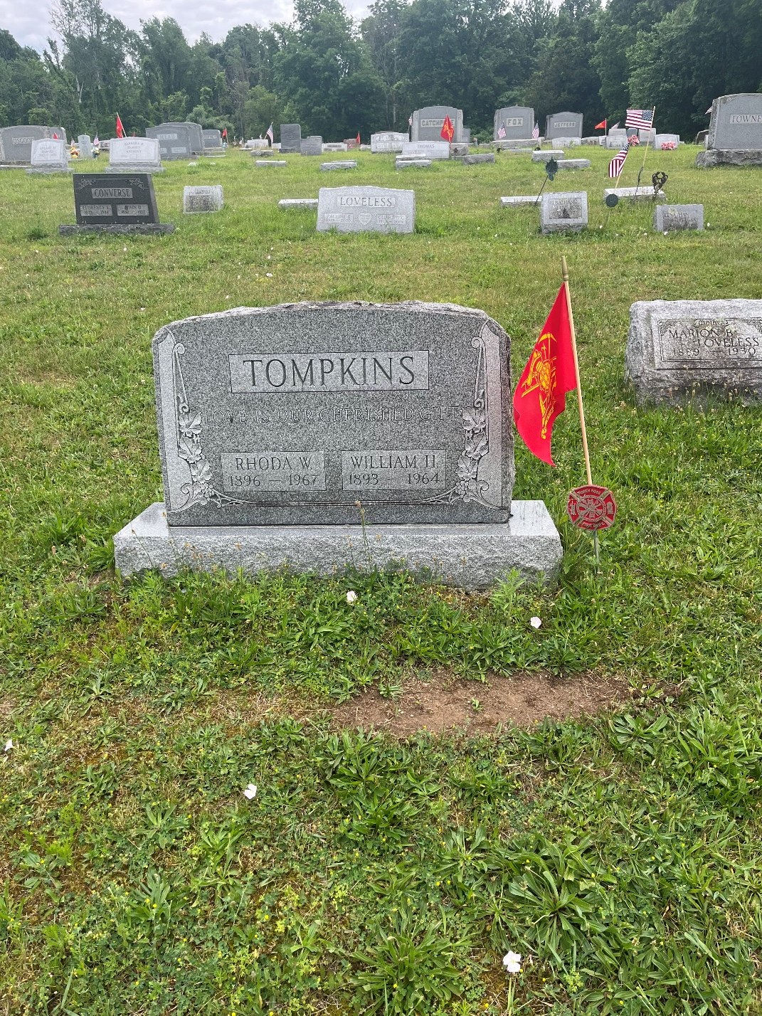 North Rose Fire Department archive photograph (headstones)