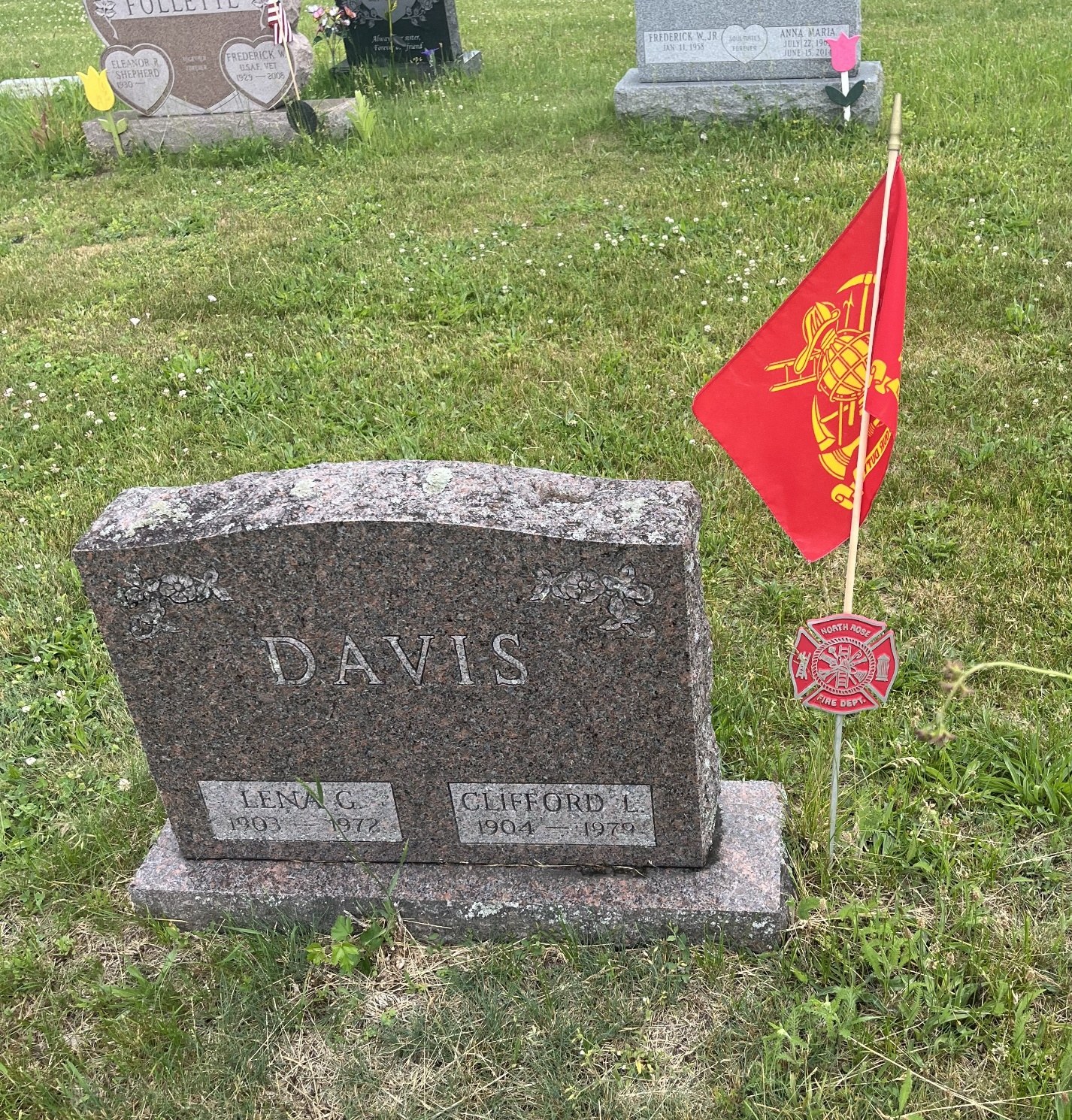 North Rose Fire Department archive photograph (headstones)