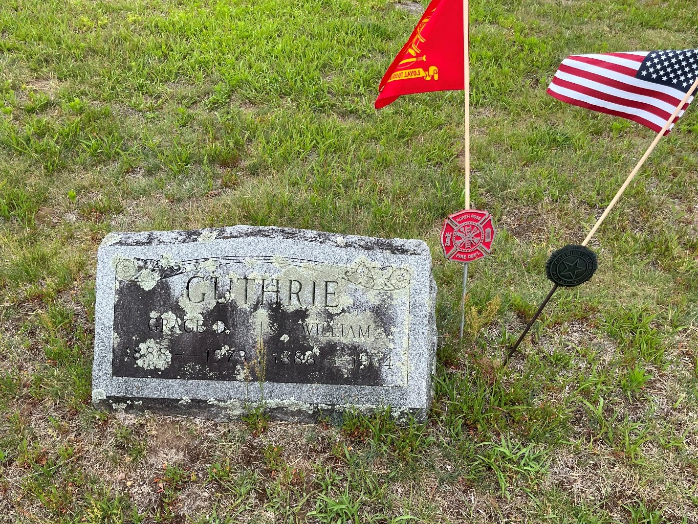 North Rose Fire Department archive photograph (headstones)