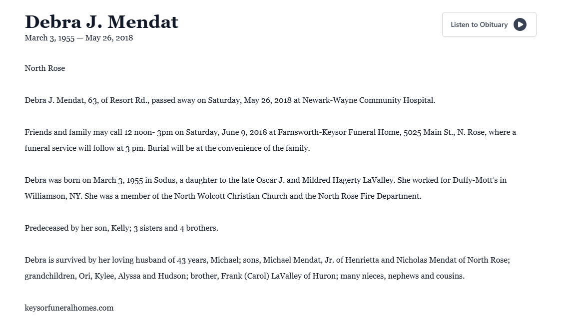 Member obituary — Appendix C