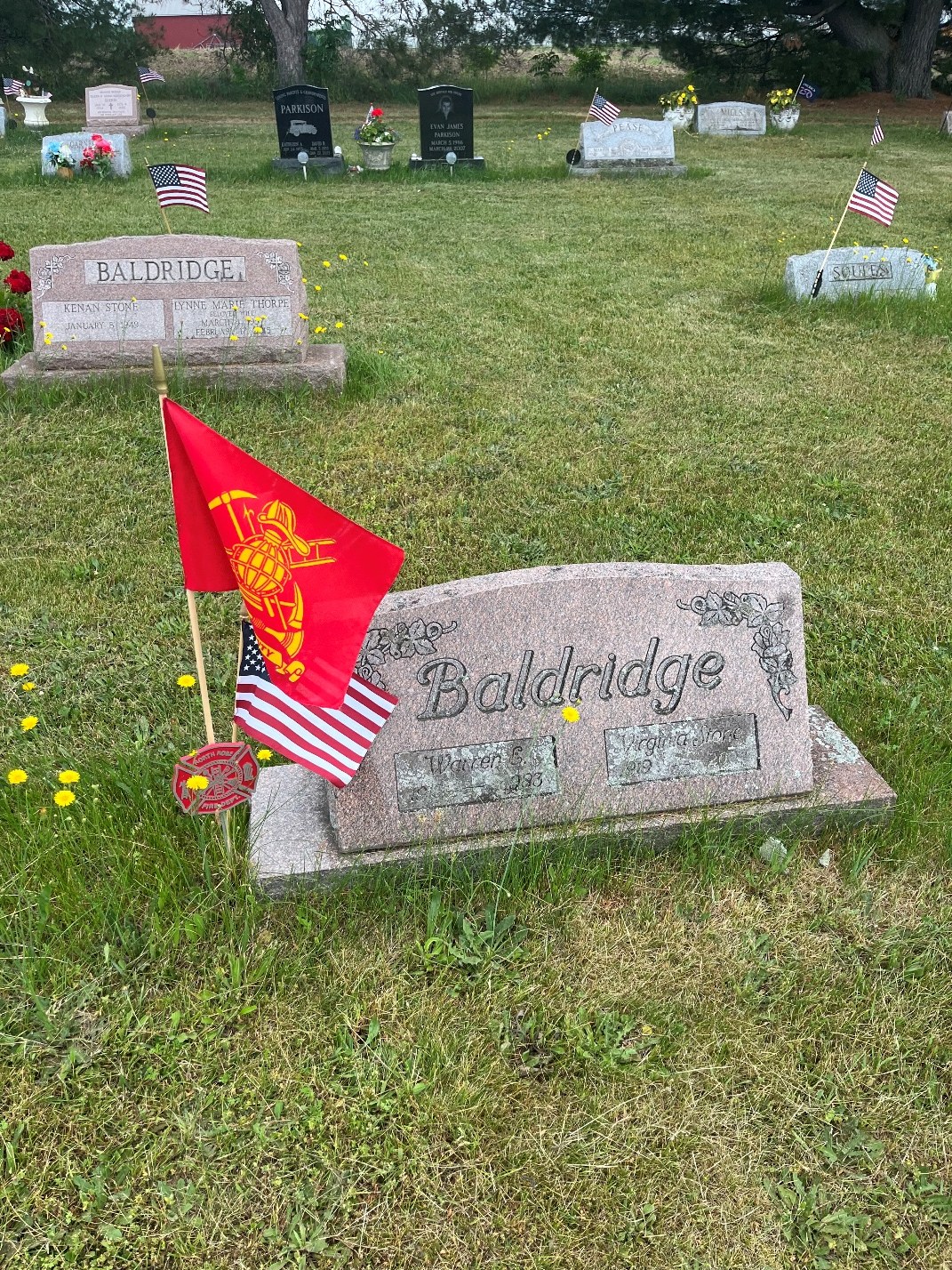 North Rose Fire Department archive photograph (headstones)