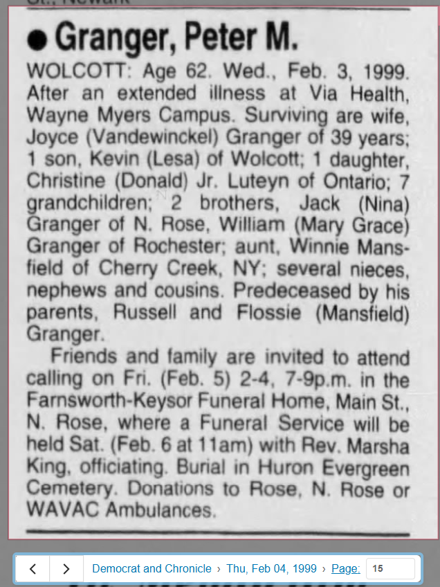 Member obituary — Appendix C