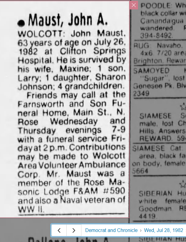 Member obituary — Appendix C