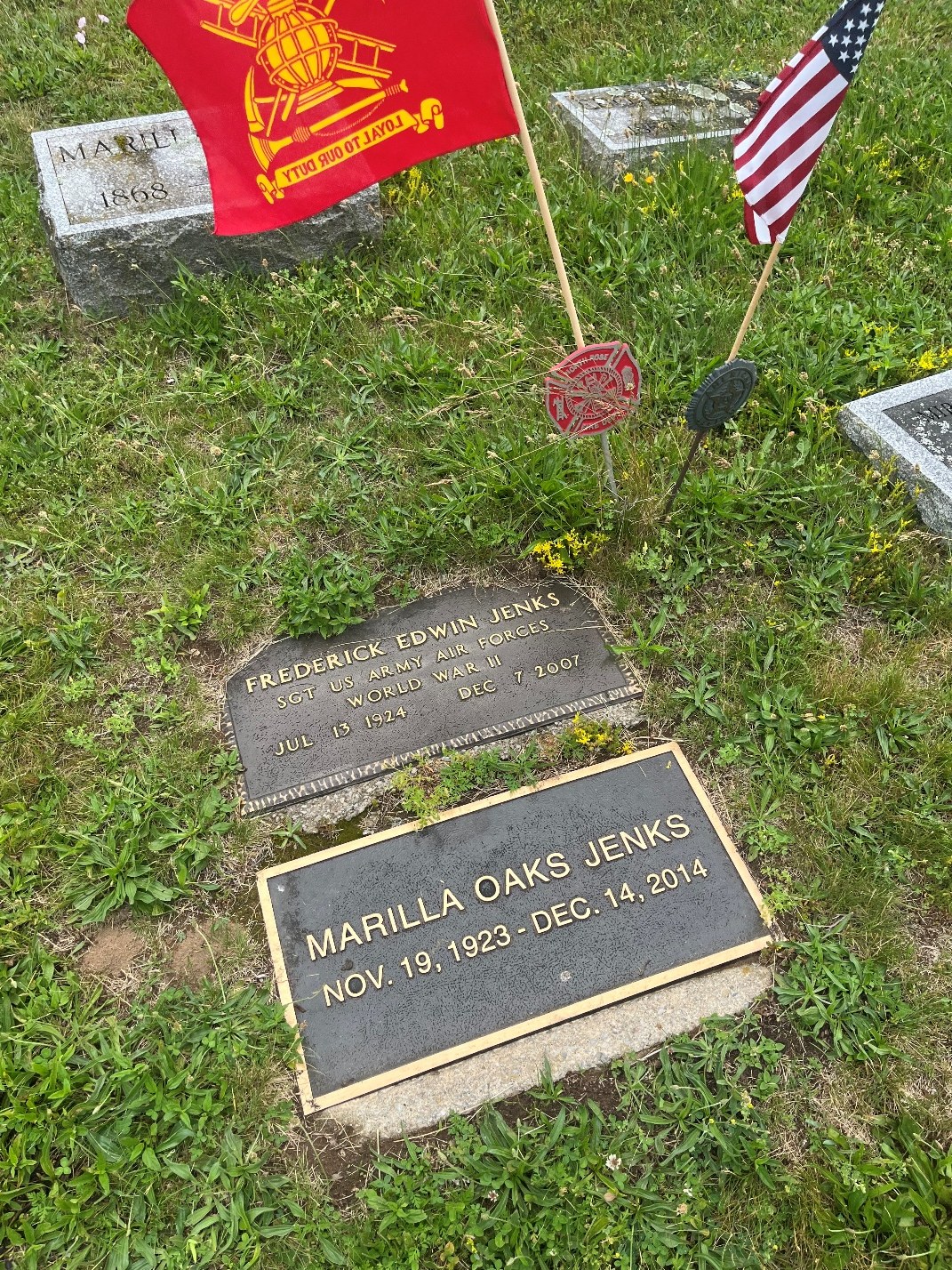 North Rose Fire Department archive photograph (headstones)