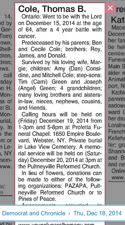 Member obituary — Appendix C