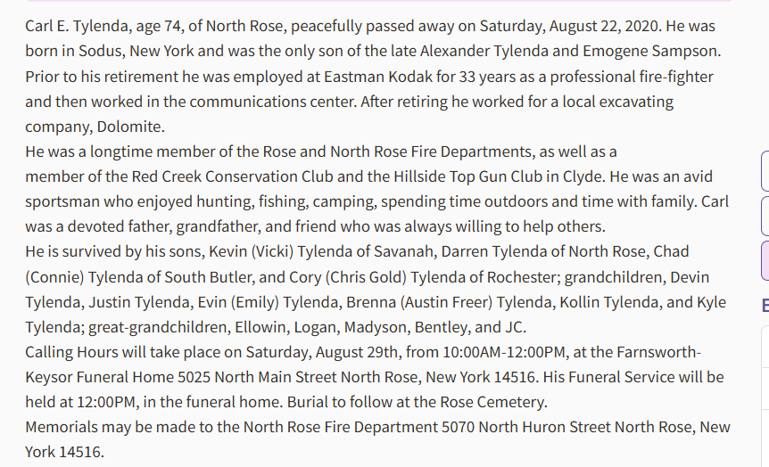 Member obituary — Appendix C
