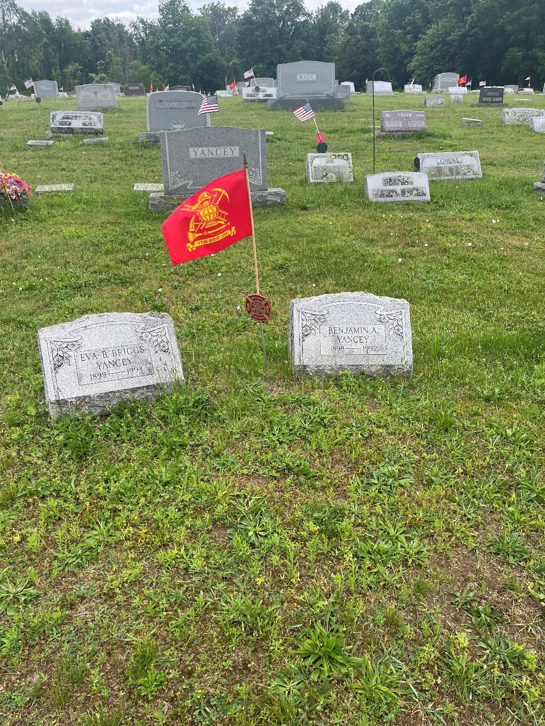 North Rose Fire Department archive photograph (headstones)