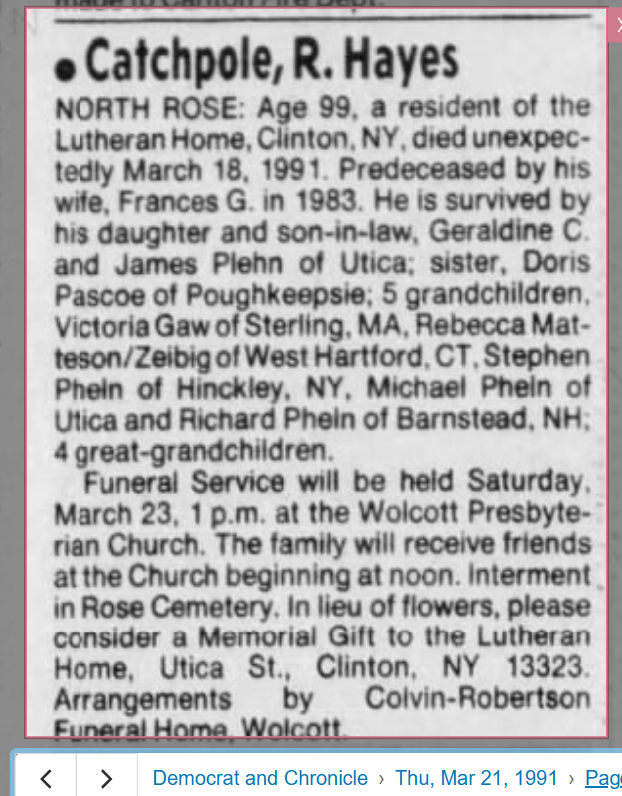 Member obituary — Appendix C