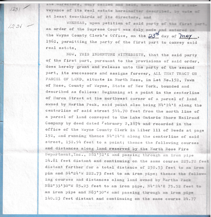 Page 2 — metes and bounds along Huron Street
