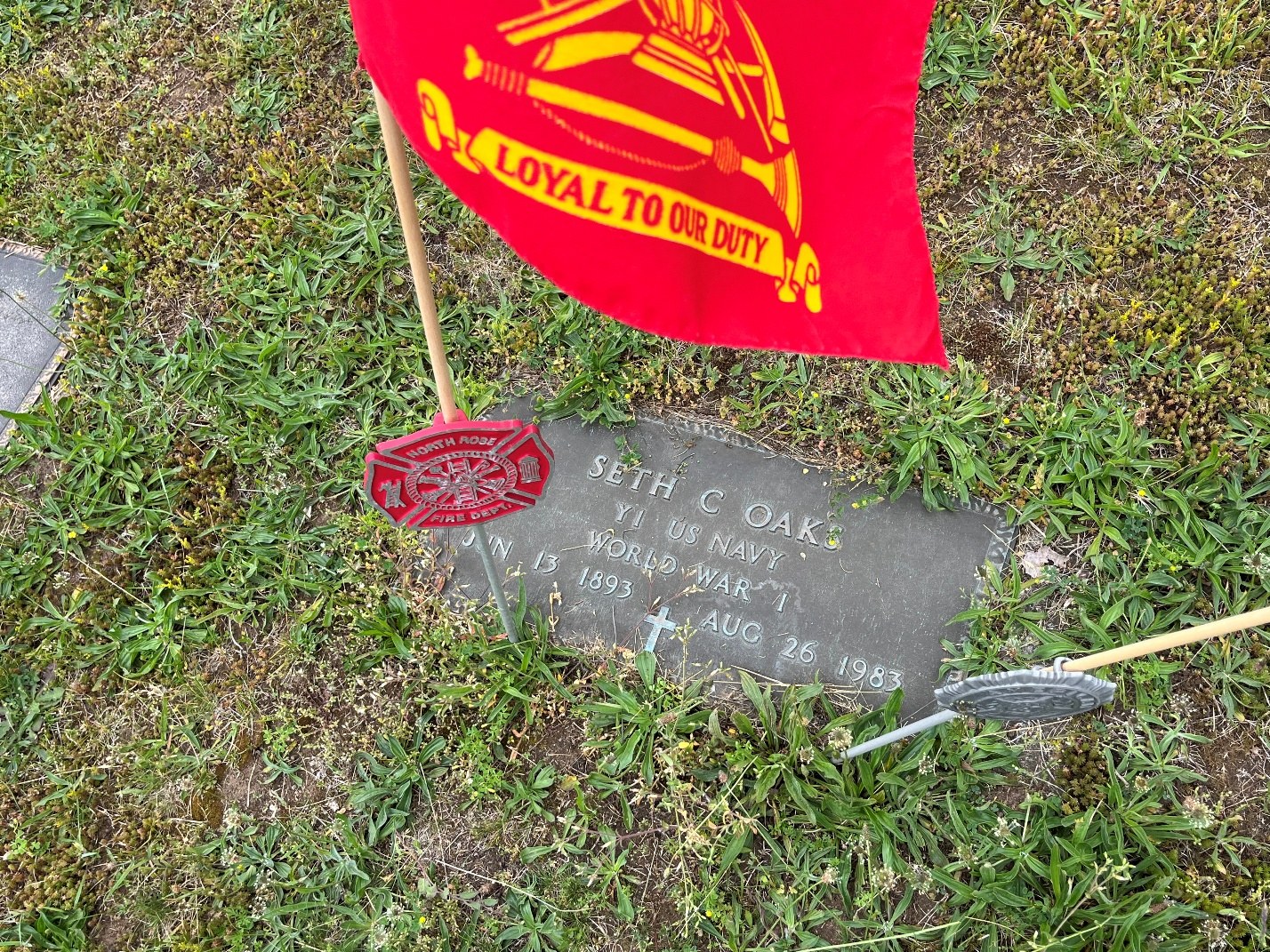North Rose Fire Department archive photograph (headstones)