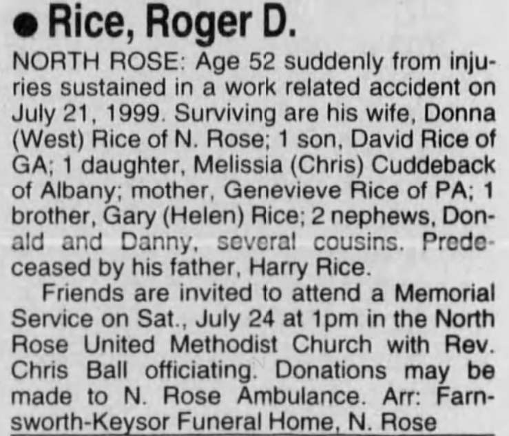 Member obituary — Appendix C