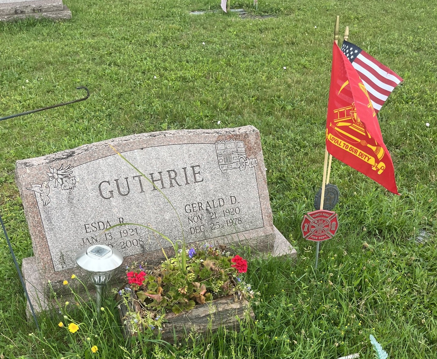 North Rose Fire Department archive photograph (headstones)