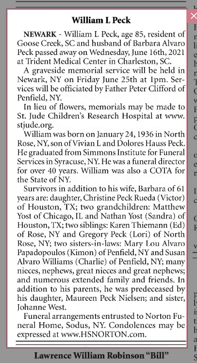 Member obituary — Appendix C