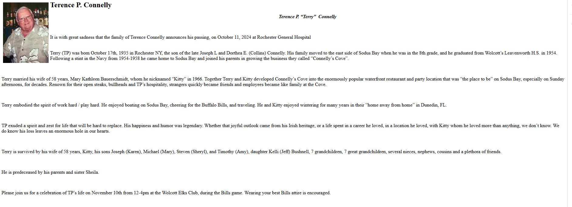 Member obituary — Appendix C